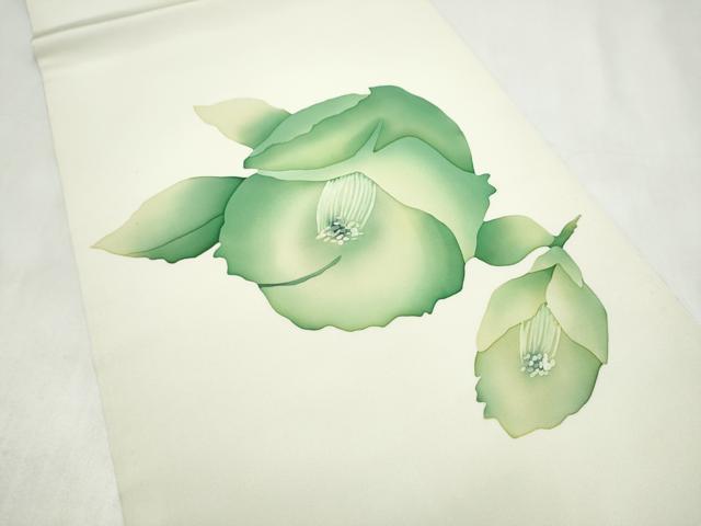 平和屋着物●九寸開き名古屋帯　ろうけつ染　舞花文　正絹　逸品　CABL1012hy