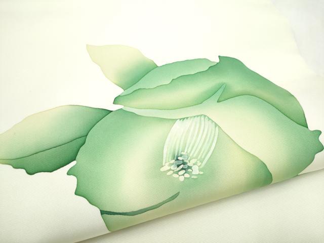 平和屋着物●九寸開き名古屋帯　ろうけつ染　舞花文　正絹　逸品　CABL1012hy