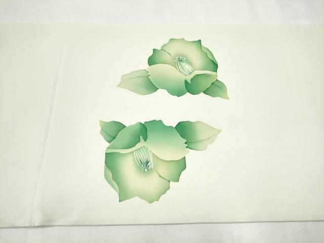 平和屋着物●九寸開き名古屋帯　ろうけつ染　舞花文　正絹　逸品　CABL1012hy