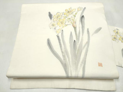 平和屋着物●九寸名古屋帯　作家物　手描き　風景文　正絹　逸品　CABL1016hy