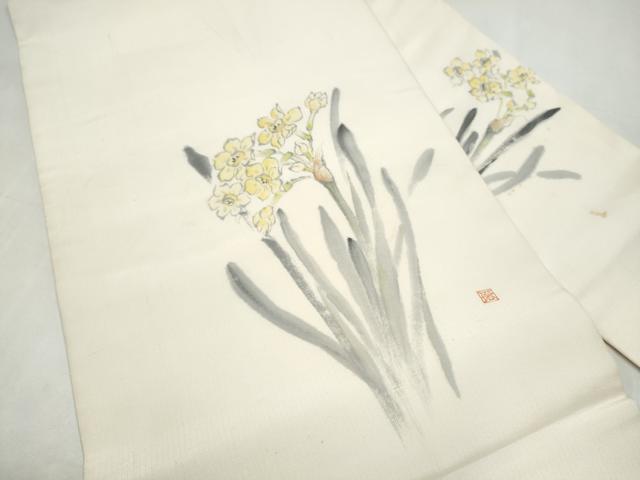 平和屋着物●九寸名古屋帯　作家物　手描き　風景文　正絹　逸品　CABL1016hy