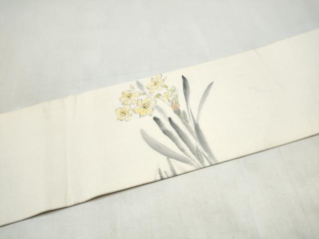 平和屋着物●九寸名古屋帯　作家物　手描き　風景文　正絹　逸品　CABL1016hy