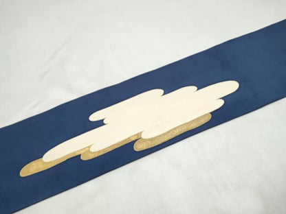 平和屋着物●塩瀬　九寸名古屋帯　人物文　金彩　正絹　逸品　CABL1019hy
