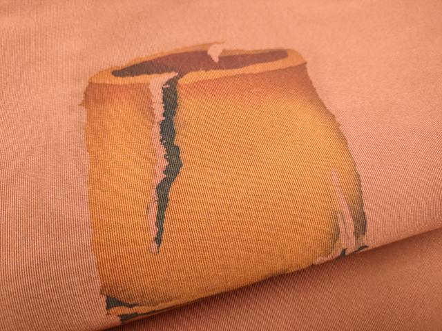 平和屋着物●爪搔き本綴れ　八寸名古屋帯　ろうけつ染　陶器文　正絹　逸品　CABL1020hy