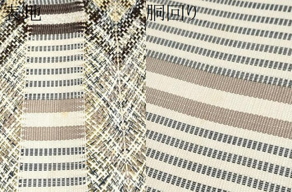 平和屋着物●八寸名古屋帯　組織　横段菱文　銀糸　正絹　逸品　CABL1024hy