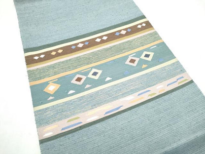 平和屋着物●八寸名古屋帯　紬地　横段菱文　金糸　正絹　逸品　CABL1028hy