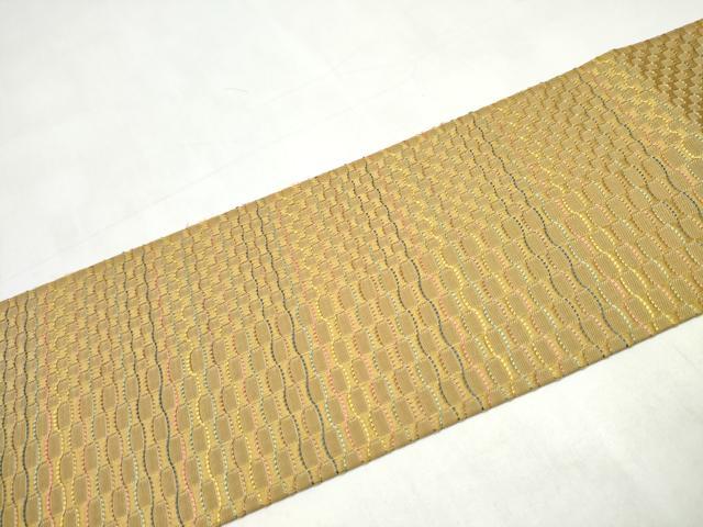 平和屋着物●本場筑前博多織　八寸名古屋帯　幾何学文様　正絹　逸品　CABL1030hy