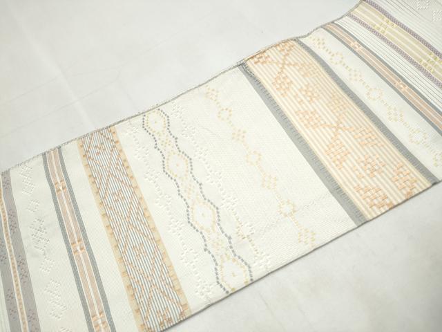 平和屋着物●八寸名古屋帯　花織　浪漫　正絹　逸品　CABL1033hy