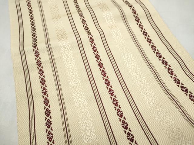 平和屋着物●本場筑前博多織　八寸名古屋帯　献上　一重帯　証紙付き　正絹　逸品　CABL1035hy