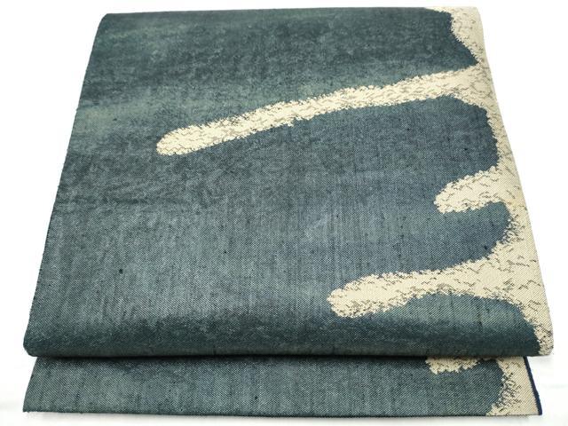 平和屋着物●六通柄袋帯　紬地　抽象文様　正絹　逸品　CABL1039hy