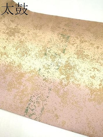 平和屋着物●全通柄袋帯　本場大島紬地　霞文　金彩　正絹　逸品　CABL1048hy
