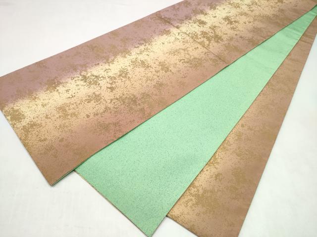 平和屋着物●全通柄袋帯　本場大島紬地　霞文　金彩　正絹　逸品　CABL1048hy