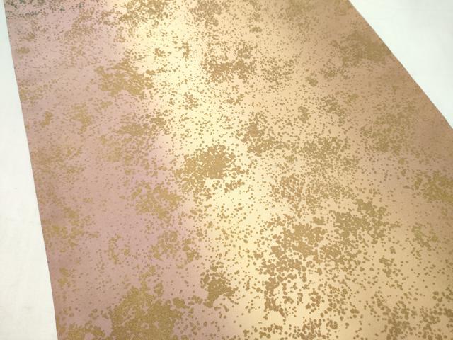 平和屋着物●全通柄袋帯　本場大島紬地　霞文　金彩　正絹　逸品　CABL1048hy