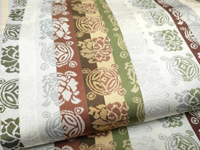 平和屋着物●両面　全通柄袋帯　遠州七宝文　金銀糸　正絹　逸品　CABL1049hy
