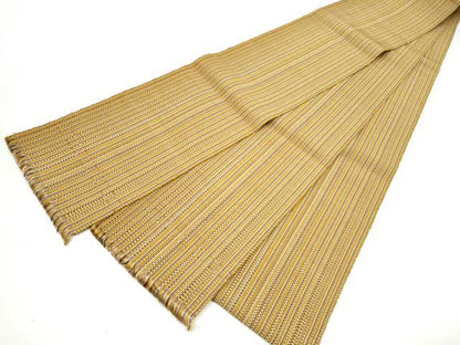 平和屋着物●本場黄八丈　紬　半幅帯　間道　証紙付き　正絹　逸品　CABL1056hy