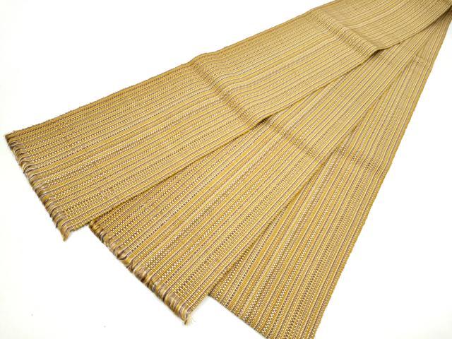 平和屋着物●本場黄八丈　紬　半幅帯　間道　証紙付き　正絹　逸品　CABL1056hy