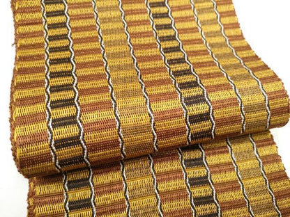 平和屋着物●本場黄八丈　紬　半幅帯　間道　一重帯　正絹　逸品　CABL1059hy