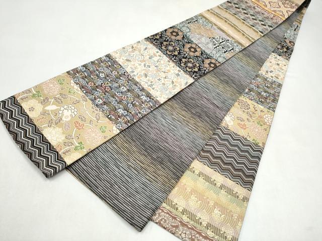 平和屋着物●両面　半幅帯　名物裂　正絹　逸品　CABL1087hy