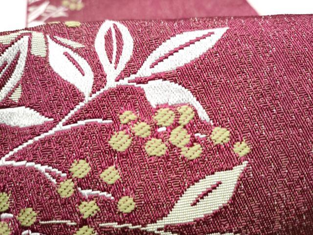 平和屋着物●森英恵・HANAE MORI　両面　半幅帯　南天文　CABL1091hy
