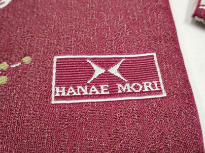 平和屋着物●森英恵・HANAE MORI　両面　半幅帯　南天文　CABL1091hy