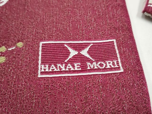 平和屋着物●森英恵・HANAE MORI　両面　半幅帯　南天文　CABL1091hy