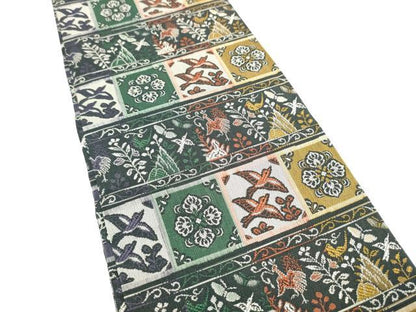 平和屋着物●半幅帯　花鳥文　正絹　逸品　CABL1093hy