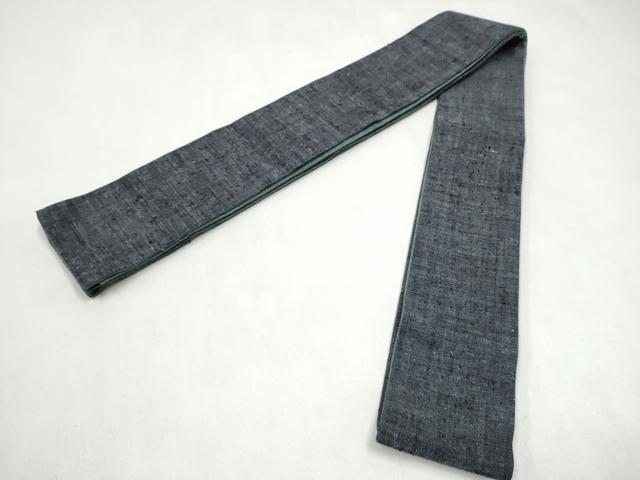 平和屋着物●男性　本場結城紬　重要無形文化財　両面　角帯　霞文　共箱付き　正絹　逸品　CABL1100hy