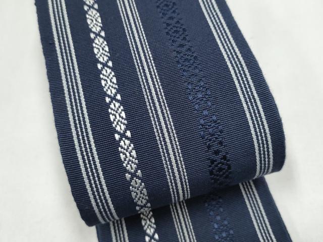 平和屋着物●男性　本場筑前博多織　角帯　献上　正絹　逸品　CABL1109hy