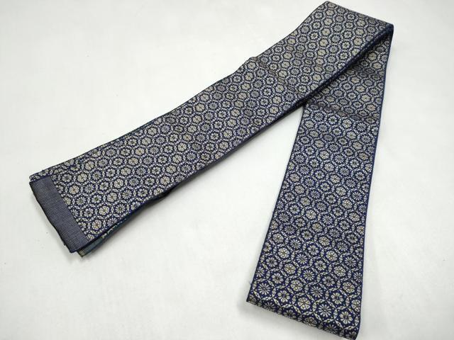 平和屋着物●男性　本場筑前博多織　両面　角帯　七宝花文　正絹　逸品　CABL1121hy