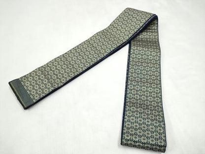平和屋着物●男性　本場筑前博多織　両面　角帯　七宝花文　正絹　逸品　CABL1121hy