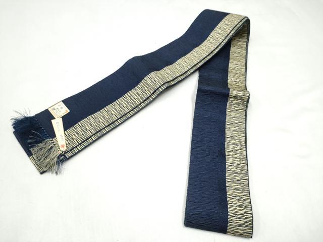 平和屋着物●男性　本場筑前博多織　角帯　間道　正絹　逸品　CABL1137hy