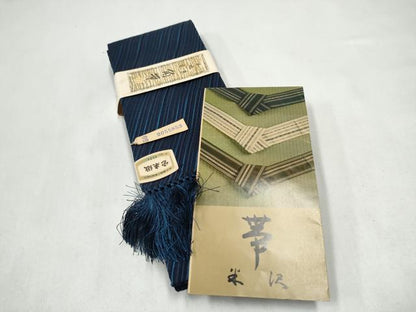 平和屋着物●男性　本場筑前博多織　角帯　宝来織　斜線文　正絹　逸品　CABL1138hy