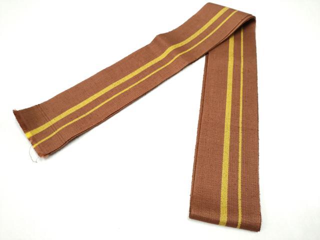 平和屋着物●男性　本場黄八丈　紬　角帯　間道　一重帯　正絹　逸品　CABL1146hy