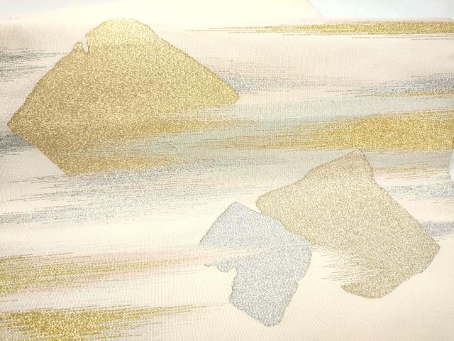 平和屋着物●爪搔き本綴れ　つけ帯　破れ色紙霞文　金銀糸　正絹　逸品　CABL1151hy