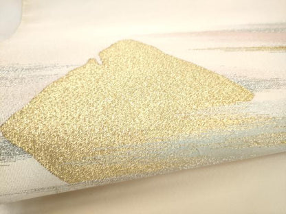 平和屋着物●爪搔き本綴れ　つけ帯　破れ色紙霞文　金銀糸　正絹　逸品　CABL1151hy