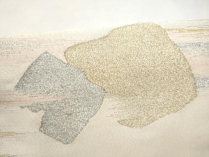 平和屋着物●爪搔き本綴れ　つけ帯　破れ色紙霞文　金銀糸　正絹　逸品　CABL1151hy