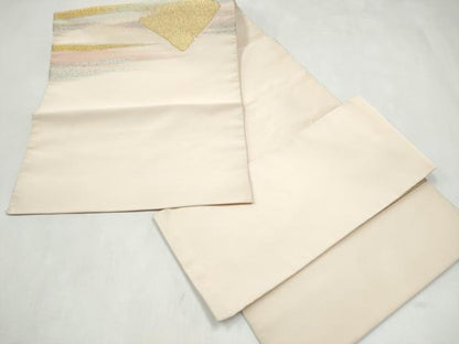 平和屋着物●爪搔き本綴れ　つけ帯　破れ色紙霞文　金銀糸　正絹　逸品　CABL1151hy