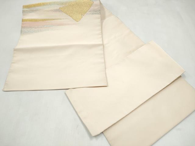 平和屋着物●爪搔き本綴れ　つけ帯　破れ色紙霞文　金銀糸　正絹　逸品　CABL1151hy