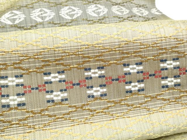 平和屋着物●ワンタッチつけ帯　花織　横段文　やまと誂製　正絹　逸品　CABL1152hy