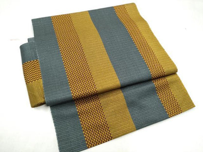 平和屋着物●本場黄八丈　紬　つけ帯　間道　正絹　逸品　CABL1153hy