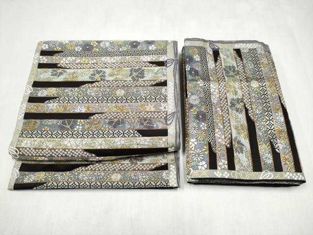 平和屋着物●つけ帯　麗粋唐織　横段花文　金糸　正絹　逸品　CABL1154hy
