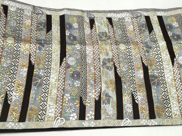 平和屋着物●つけ帯　麗粋唐織　横段花文　金糸　正絹　逸品　CABL1154hy
