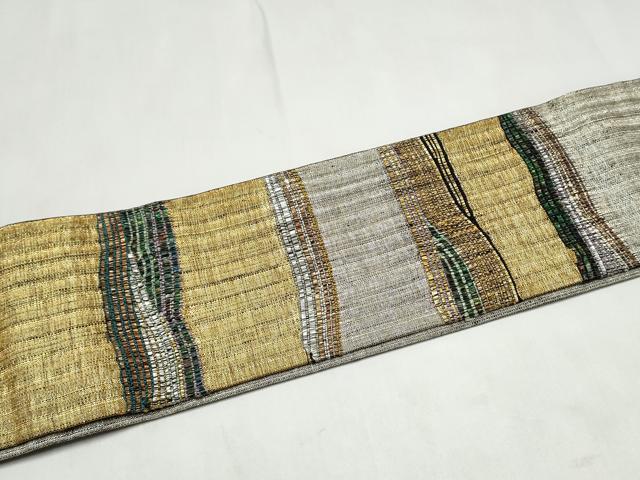 平和屋着物●つけ帯　流水文　金銀糸　正絹　逸品　CABL1156hy