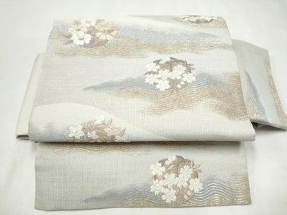 平和屋着物●つけ帯　唐織　草花丸文　金銀糸　正絹　逸品　CABL1157hy