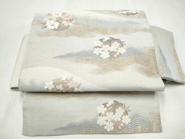 平和屋着物●つけ帯　唐織　草花丸文　金銀糸　正絹　逸品　CABL1157hy