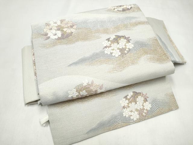 平和屋着物●つけ帯　唐織　草花丸文　金銀糸　正絹　逸品　CABL1157hy