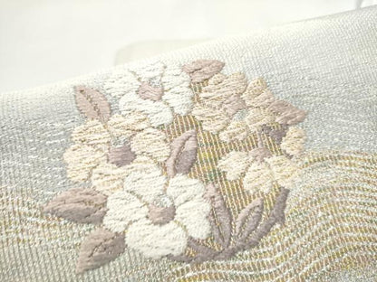 平和屋着物●つけ帯　唐織　草花丸文　金銀糸　正絹　逸品　CABL1157hy