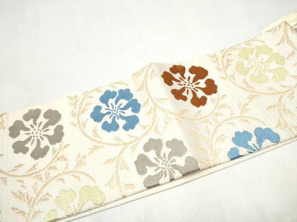 平和屋着物●つけ帯　唐織　花唐草文　正絹　逸品　CABL1159hy