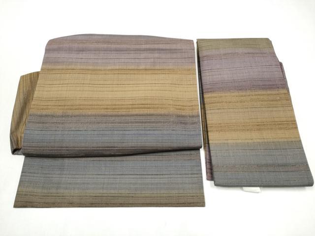 平和屋着物●つけ帯　紬地　霞文　金通し地　正絹　逸品　CABL1161hy