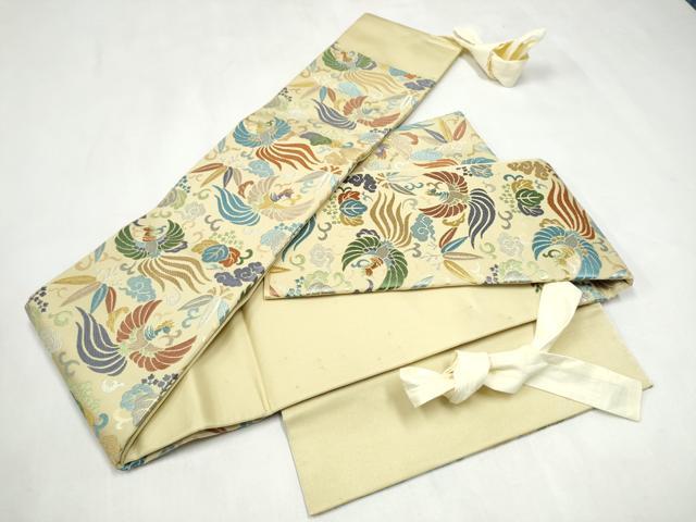 平和屋着物●西陣　川島織物　つけ帯　唐織　鳳凰唐草文　金糸　正絹　逸品　CABL1162hy